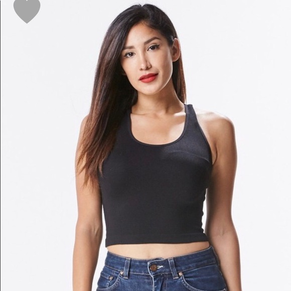 ‼️ Basic Stretch Crop Top Racer Back Tank - Picture 2 of 8